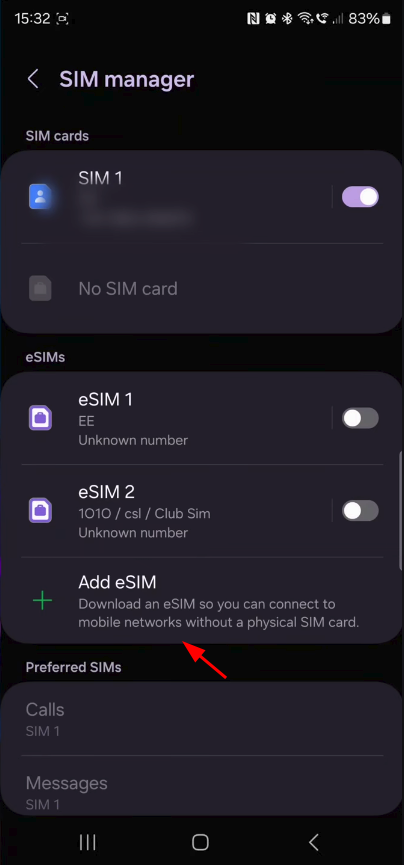 Add eSIM